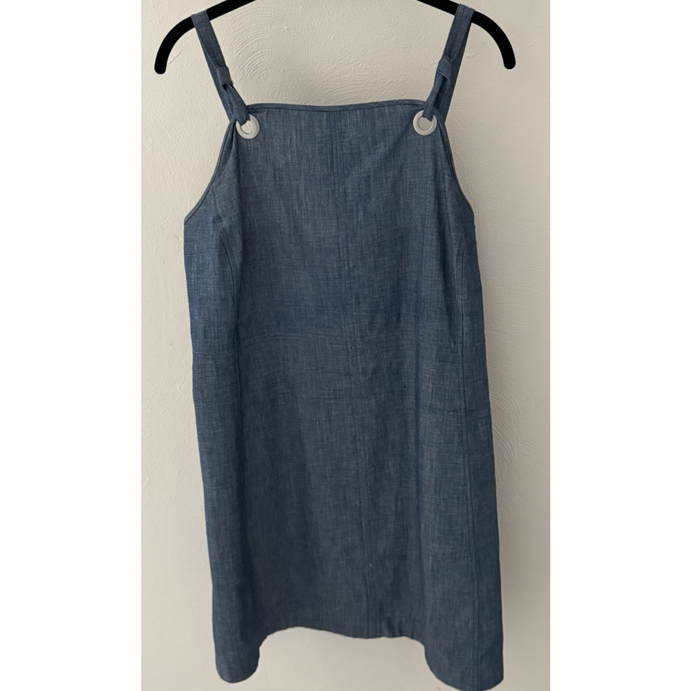 Rag & Bone Soft Denim Pinafore Overall Dress A-Line Zipper Back 90s Layering 10 - Picture 2 of 15